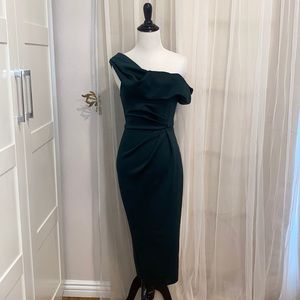 ASOS brand forest green midi dress US size 0
